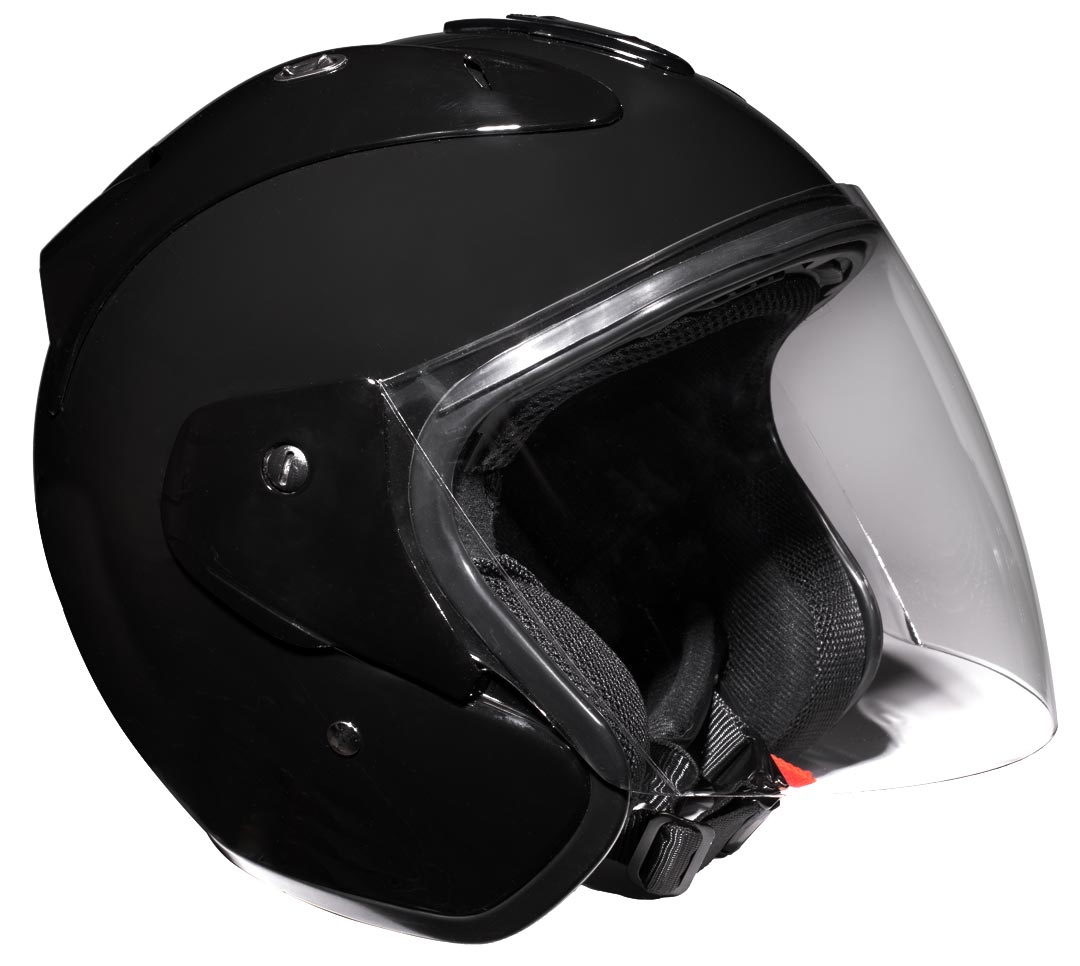 Nox N612 noir brillant, casque jet, casque scooter, homologué CE