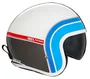casque nox premium next tracker blanc bleu rouge jet moto vintage
