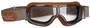 lunettes moto vintage aviator goggle t2 cuir marron camel chrome jeantet