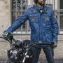 veste holyfreedom quattro evolution bleu royal cuir moto vintage 7