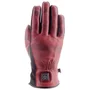 gants femme chauffants helstons nelly heating hiver cuir rouge noir moto