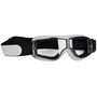 lunettes moto vintage aviator goggle t2 cuir blanc ecru chrome