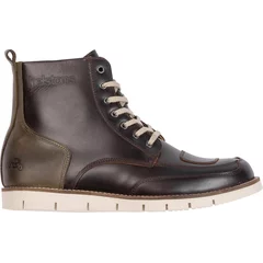 Chaussures Helstons Liberty cuir aniline ciré marron kaki