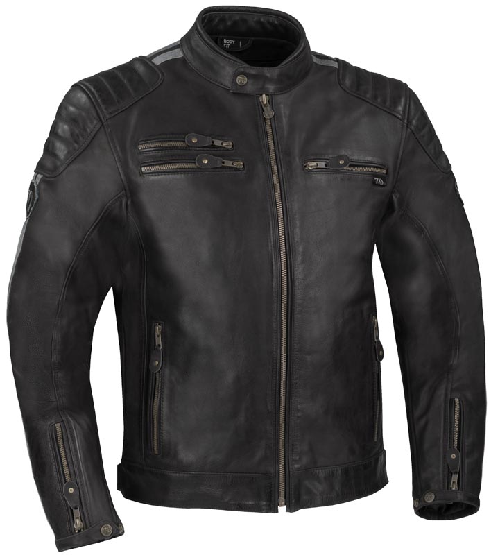 Blouson Segura Ventura noir gris, blouson moto cuir vintage