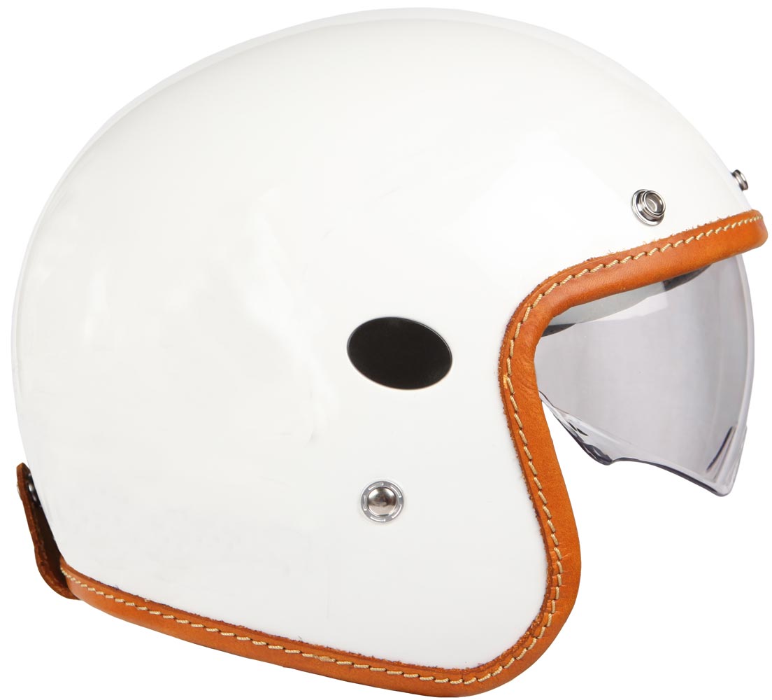 casque helstons naked helmet carbone blanc jet moto vintage uni