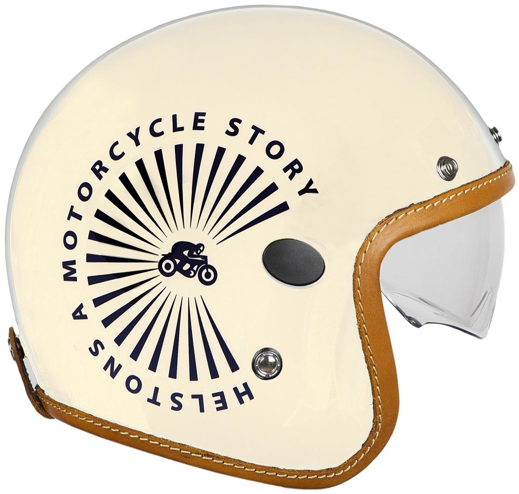 casque helstons sun helmet carbone beige jet moto vintage