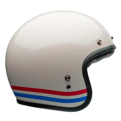 Casque Bell Custom 500 Stripes gloss pearl white ECE 22 05 taille S