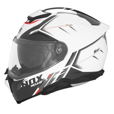 Casque modulable Nox N967 Synchro blanc rouge