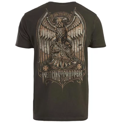 Tee shirt West Coast Choppers Eagle Crest oil dye anthracite