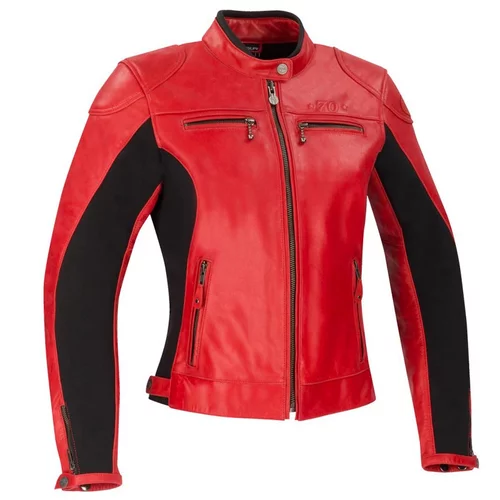 blouson segura lady kroft moto femme cuir vintage rouge homologue