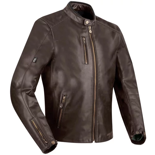 blouson segura laxey marron cuir moto vintage biker homme sobre