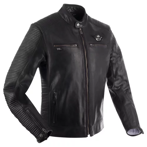 blouson segura riverton noir gris homme cuir moto biker scb1728