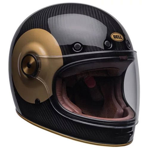 casque bell bullitt carbon tt gloss black gold noir or moto vintage