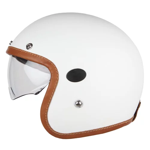 casque helstons naked helmet blanc mat jet moto vintage