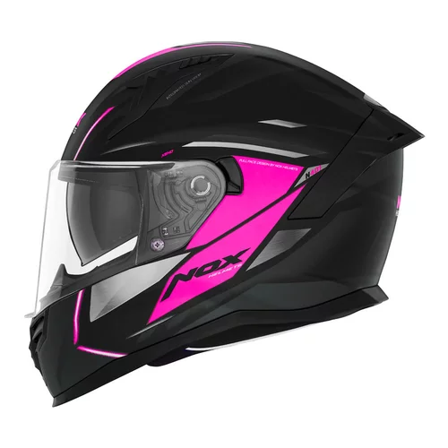 casque nox n401 xeno noir rose femme integral moto 22-06