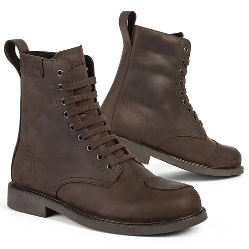 chaussures moto vintage stylmartin district marron cafe racer homme