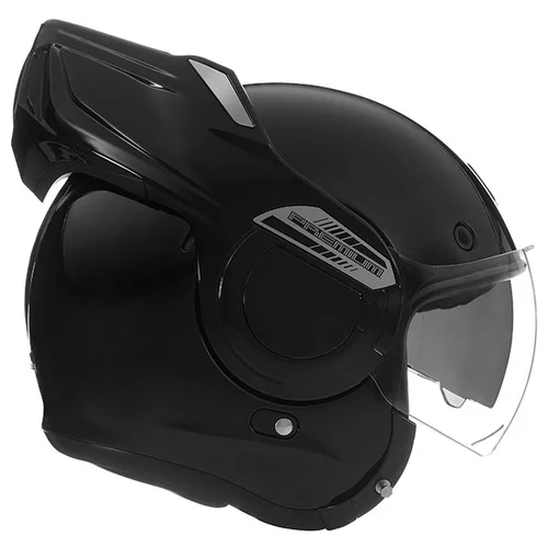 nox premium stratos noir brillant casque modulable double ecran solaire