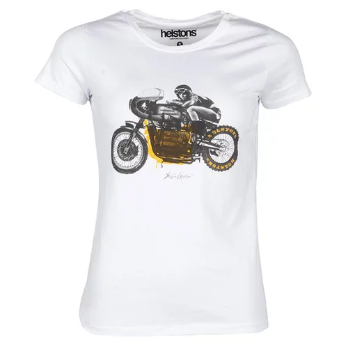 tee shirt femme helstons bm girl blanc noir moto vintage bmw cafe racer