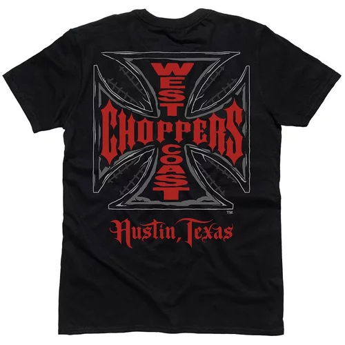 tee shirt west coast choppers og classic solid black noir croix rouge biker
