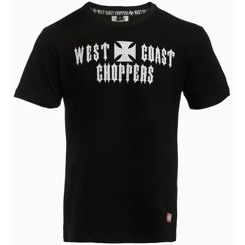 tee shirt west coast choppers script black noir biker motard homme