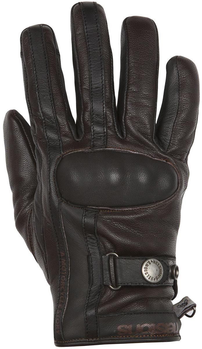 gants femme helstons tinta marron noir cuir moto vintage hiver