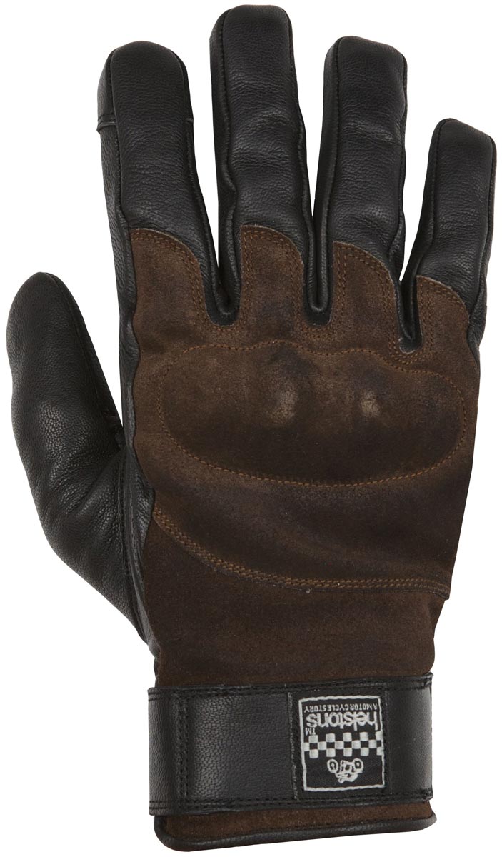 gants helstons glory noir marron cuir moto vintage hiver homme