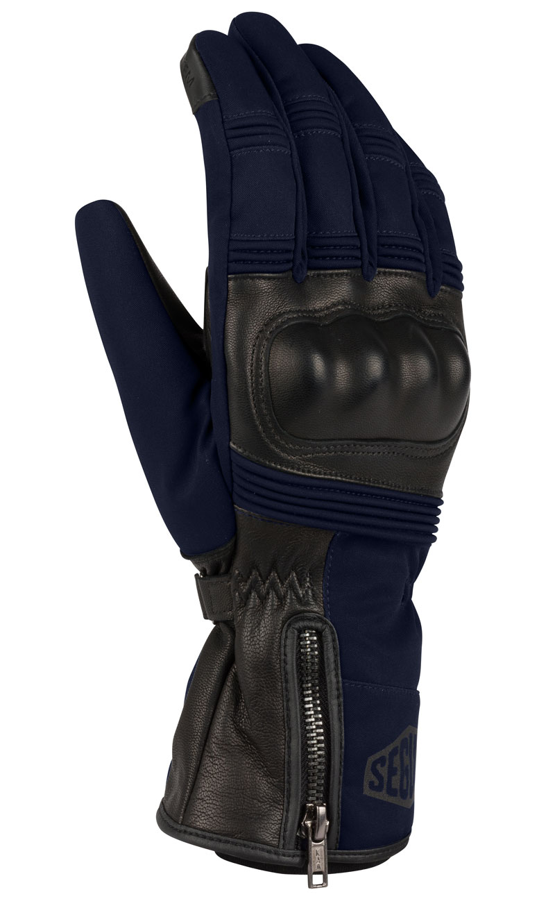 gants segura bora bleu marine noir moto vintage hiver homme etanche