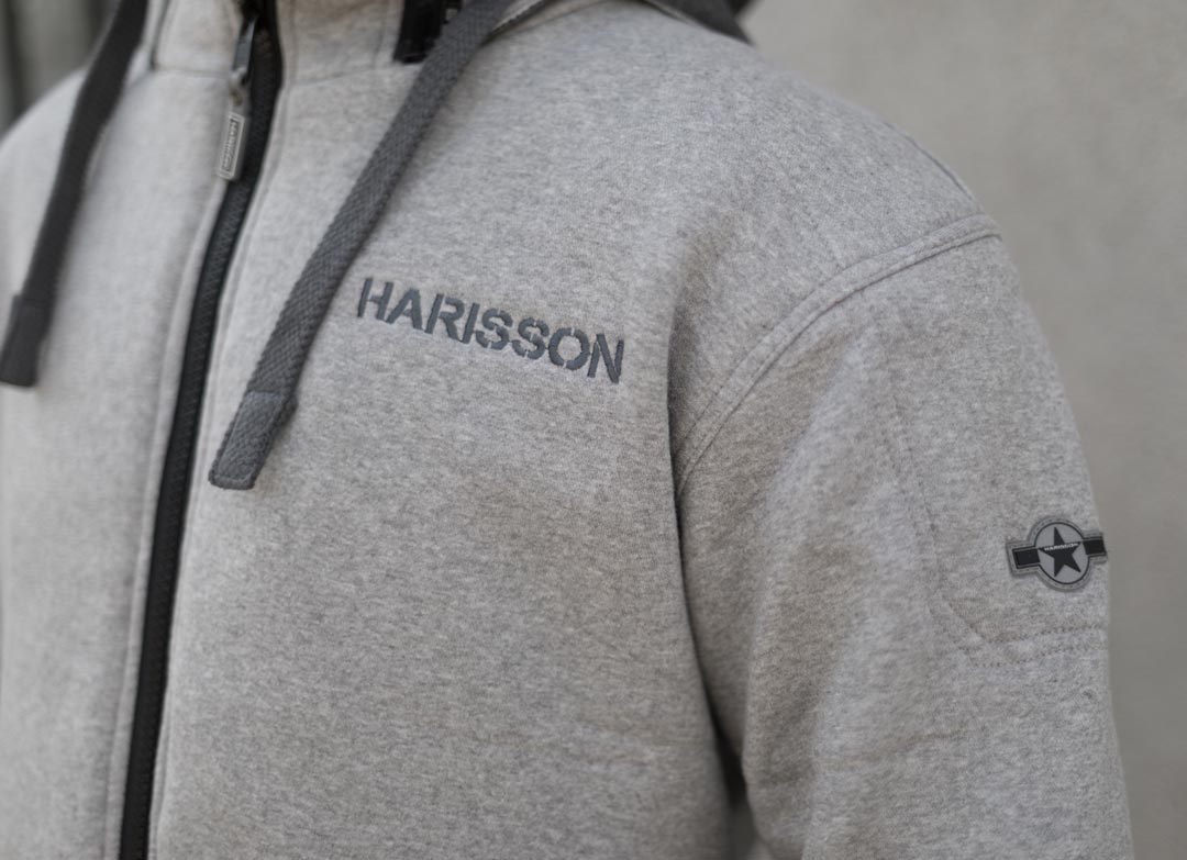 Sweat Harisson Patriot gris anthracite, sweat moto kevlar, homologué CE