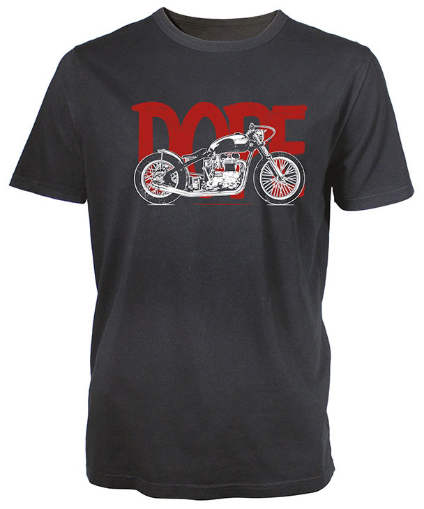 Tee shirt moto Harisson Dope, brat style, vintage, custom, noir