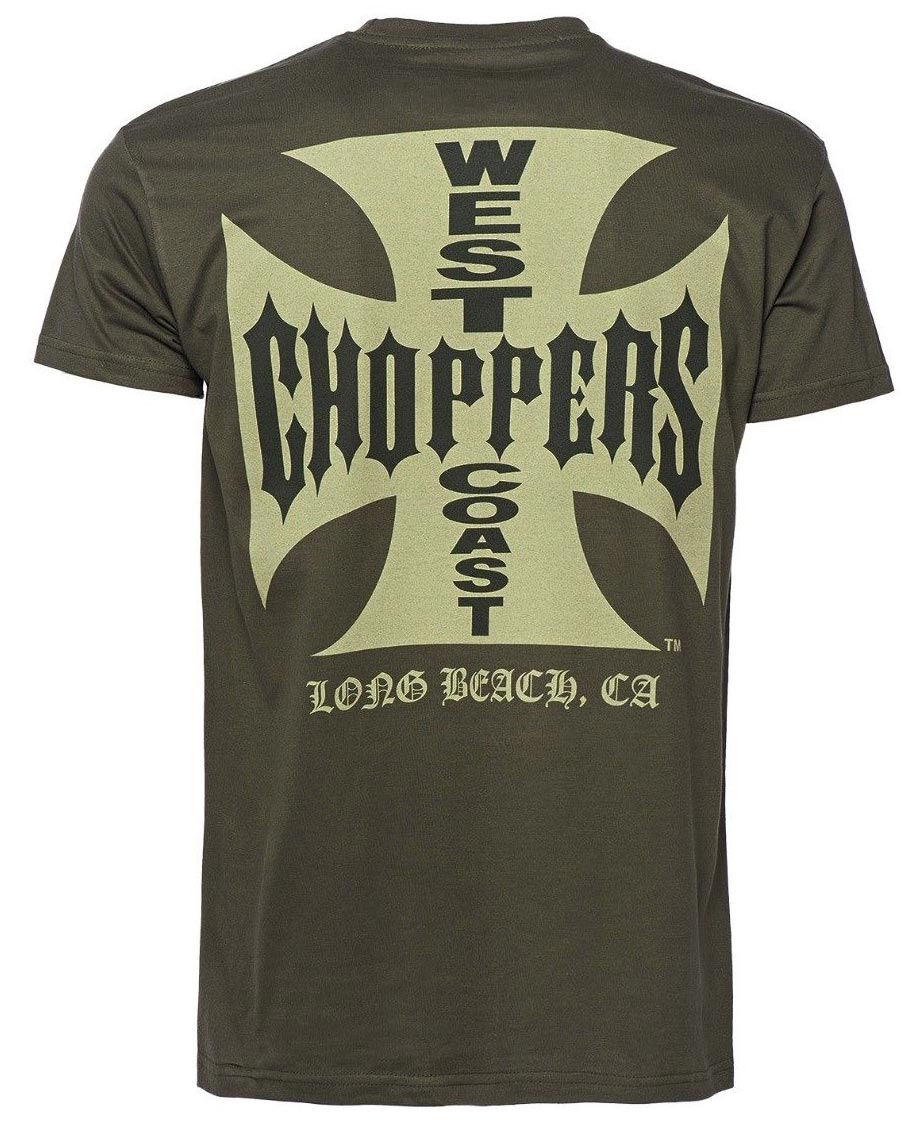 tee shirt west coast choppers og classic solid khaki biker