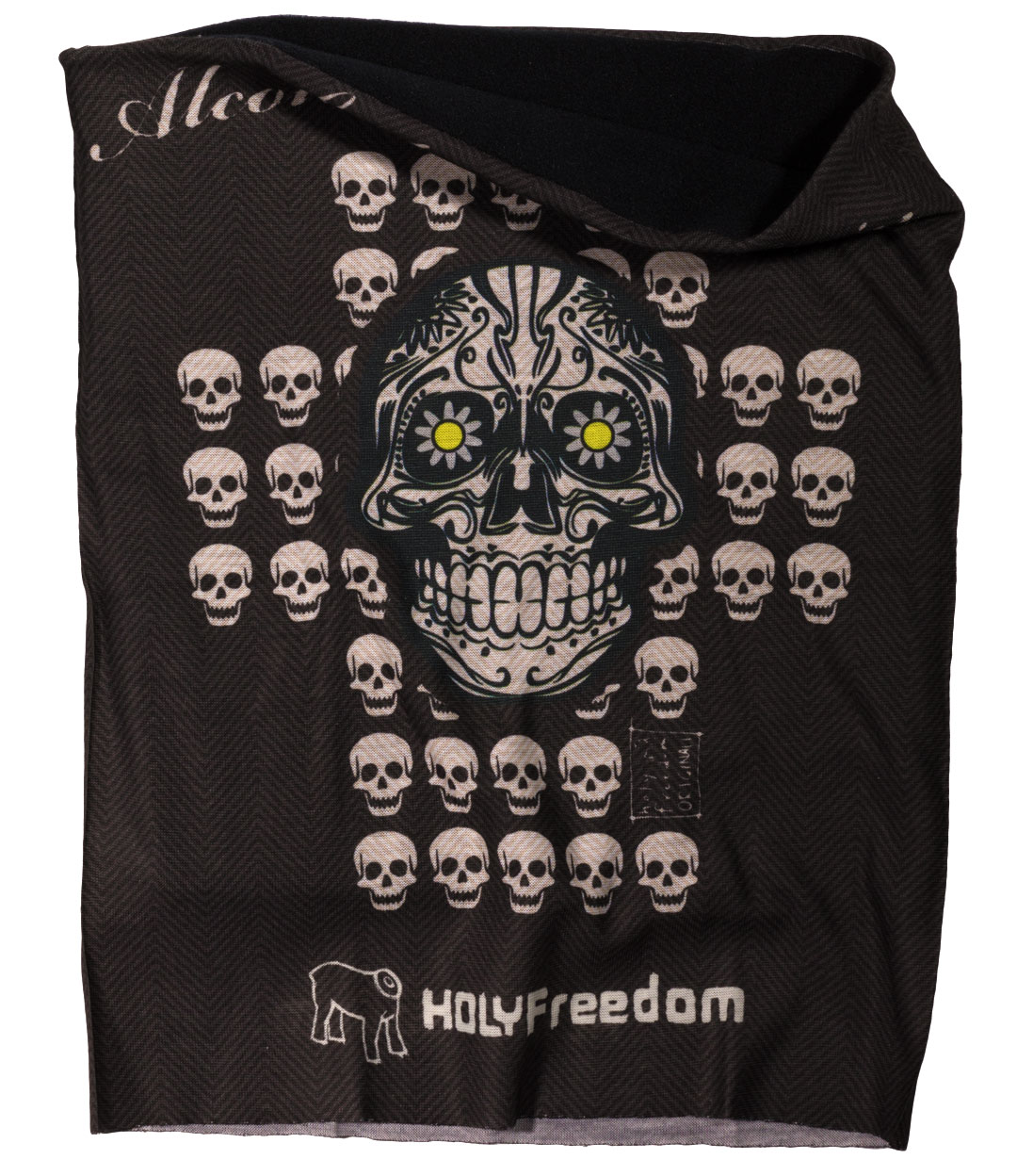 Tour de cou moto Holy Freedom Golden Skull, tête de mort