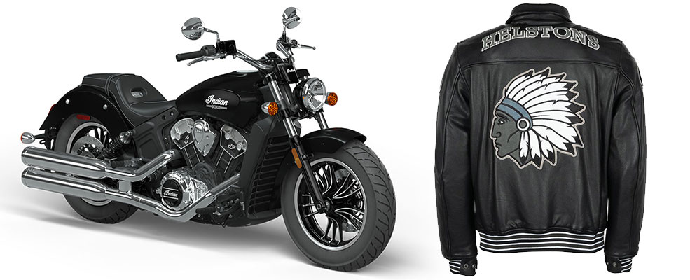 veste helstons cheyenne cuir rag noir pour moto indian scout black