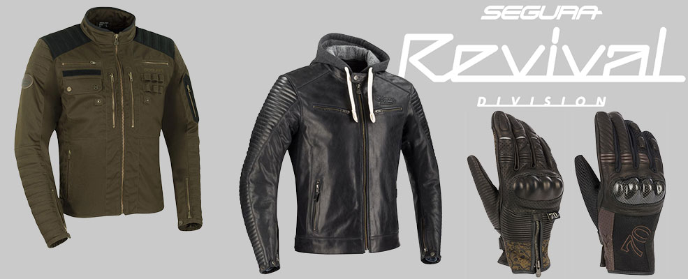 gamme segura moto revival dorian veste fergus gants kano